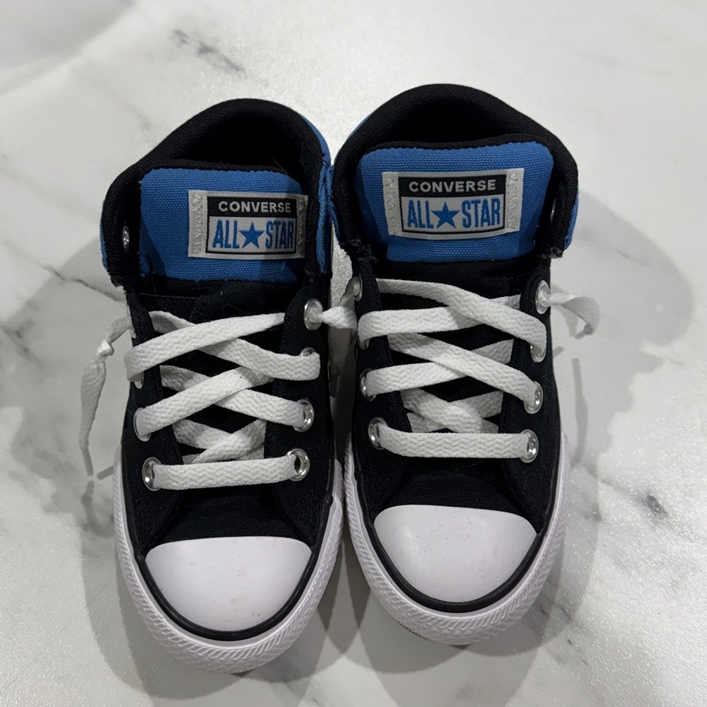 Boys Converse All Star Black and Blue Sneakers